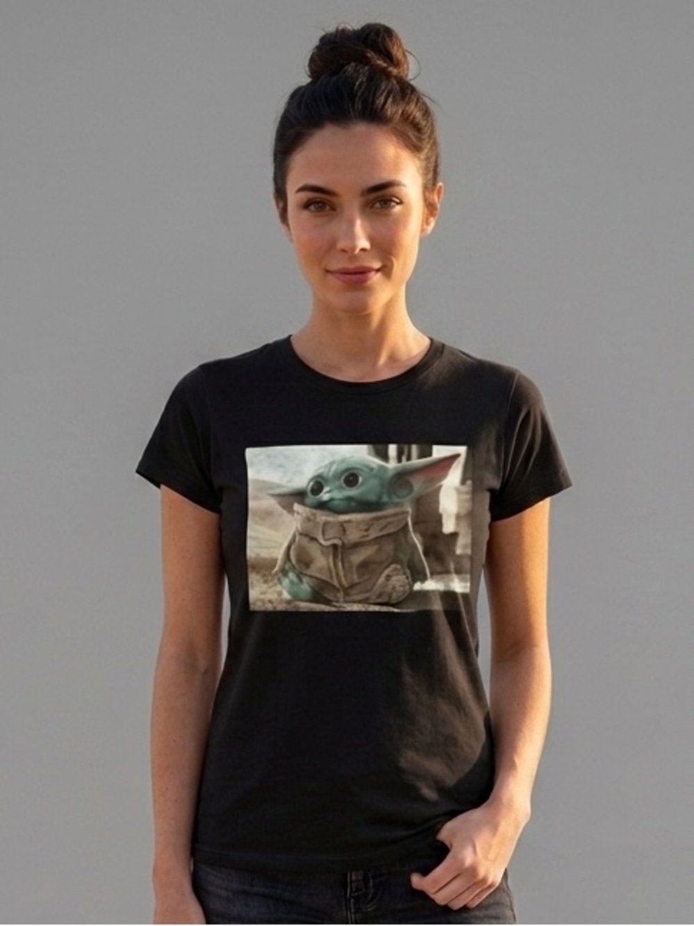 Mad Engine Star Wars GROGU Graphic Tee S 18” p2p Black EUC